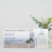 Ticket naar Paradise Bruiloft Bestemming Uitnodigi Kaart (Staand voorkant)