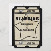 Ticket Old Hollywood Wedding Invitations Kaart (Achterkant)