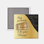 Ticket om je dromen te leven magneet (Voorkant / Achterkant)