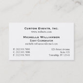 Ticket Paarse Visitekaartjes voor gebeurteniscoörd (Achterkant)