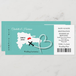 Ticket Pass Destination Dominican Republic Wedding Kaart