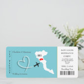 Ticket Pass Trouwbestemming Corfu Kaart (Staand voorkant)