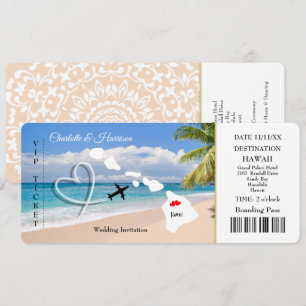 Ticket Pass Trouwbestemming Hawaï Kaart