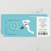 Ticket Pass Wedding Destination Corfu Kaart (Voorkant / Achterkant)