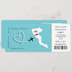 Ticket Pass Wedding Destination Corfu Kaart