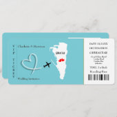 Ticket Pass Wedding Destination Gibraltar Kaart (Voorkant / Achterkant)