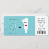 Ticket Pass Wedding Destination Gibraltar Kaart (Voorkant)