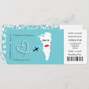 Ticket Pass Wedding Destination Gibraltar Kaart
