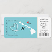 Ticket Pass Wedding Destination Hawaii Kaart (Voorkant)