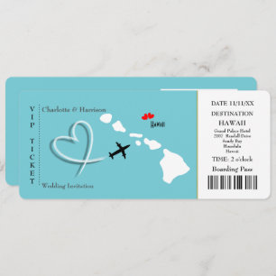Ticket Pass Wedding Destination Hawaii Kaart