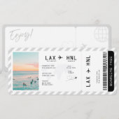 Ticket Plane Surprise Trip Travel Boarding Pass Kaart (Voorkant / Achterkant)