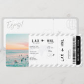 Ticket Plane Surprise Trip Travel Boarding Pass Kaart (Voorkant / Achterkant)