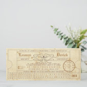  Ticket Punch Card Tea Length Uitnodiging (Staand voorkant)