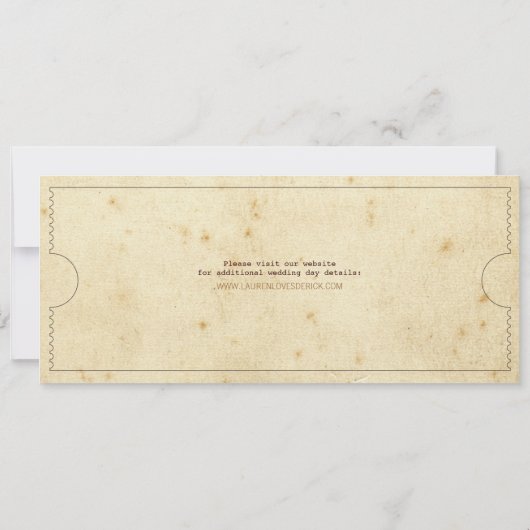 Ticket Punch Card Tea Length Uitnodiging (Achterkant)