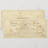  Ticket Punch Card Tea Length Uitnodiging (Voorkant / Achterkant)