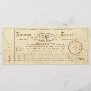Ticket Punch Card Tea Length Uitnodiging