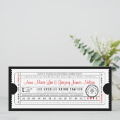 Ticket Punch-kaartuitnodiging in het zwart Kaart (Staand voorkant)