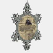 Ticket RMS Titanic 1912 Tin Sneeuwvlok Ornament (Links)