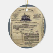 Ticket RMS Titanic Keramisch Ornament (Links)