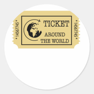 TICKET rond de Wereld Ronde Sticker
