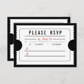 Ticket RSVP in zwart (Voorkant / Achterkant)