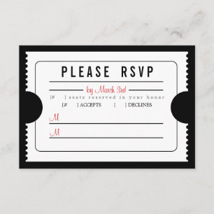  Ticket RSVP in zwart Kaartje