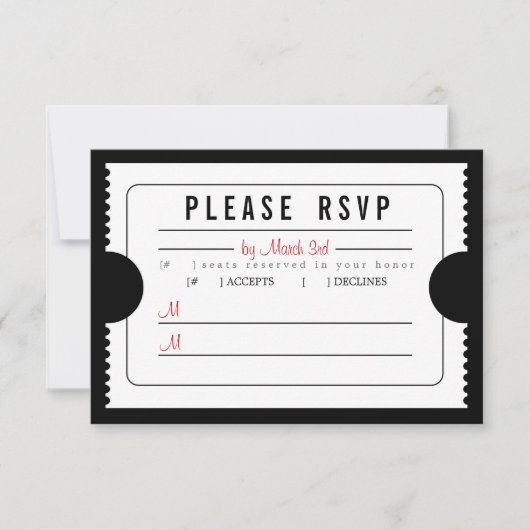  Ticket RSVP in zwart Kaartje (Voorkant)