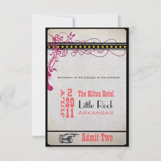 Ticket RSVP voor afspeelbiljetten (3,5 x 5) Kaart (Voorkant)