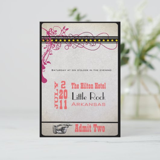 Ticket RSVP voor afspeelbiljetten (3,5 x 5) Kaart (Staand voorkant)