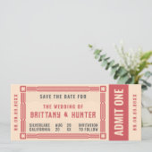  Ticket Sla de datum op Save The Date (Staand voorkant)