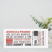  Ticket sparen de Datum of de Uitnodiging (Staand voorkant)