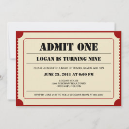 Ticket Stub Party Invitation Kaart