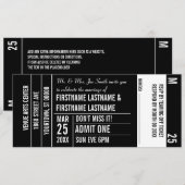 Ticket Stub White Area Party Kaart (Voorkant / Achterkant)