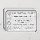 Ticket Style 2014 Gray Graduation Party nodigt uit Kaart (Voorkant / Achterkant)