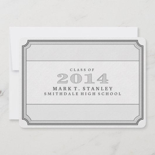 Ticket Style 2014 Gray Graduation Party nodigt uit Kaart (Achterkant)