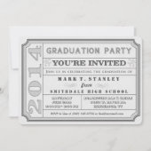 Ticket Style 2014 Gray Graduation Party nodigt uit Kaart (Voorkant)