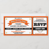 Ticket Style Baseball Birthday Party Kaart (Voorkant)