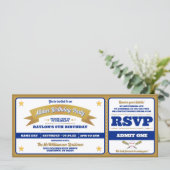 Ticket Style Baseball Birthday Party Kaart (Staand voorkant)