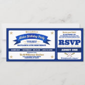 Ticket Style Baseball Birthday Party Kaart (Voorkant)