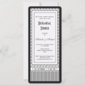 Ticket Style Fleur de Lis Rehearsal Dinner Kaart (Achterkant)