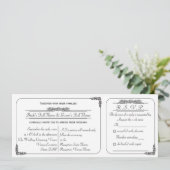Ticket Style Wedding Invitation and RSVP Kaart (Staand voorkant)
