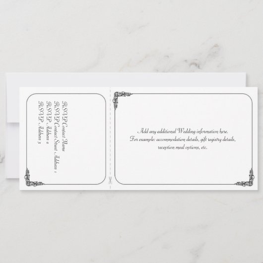  Ticket Style Wedding Invitation and RSVP Kaart (Achterkant)