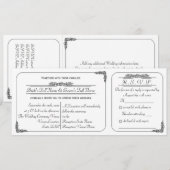 Ticket Style Wedding Invitation and RSVP Kaart (Voorkant / Achterkant)