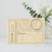  Ticket Tab-reactiekaart RSVP Kaartje (Staand voorkant)