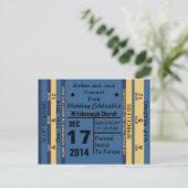 Ticket to Fun Save the Date Briefkaart (Staand voorkant)