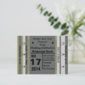 Ticket to Fun Save the Date Briefkaart (Staand voorkant)