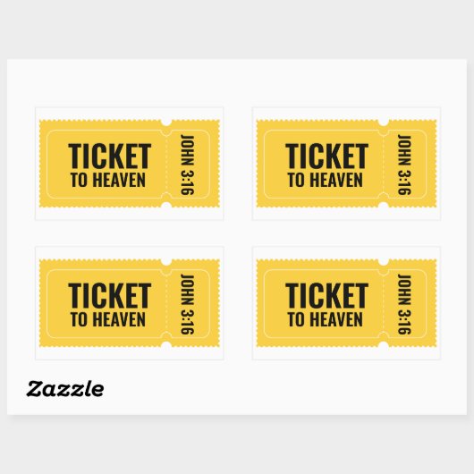 Ticket to heaven rechthoekige sticker (Vel)