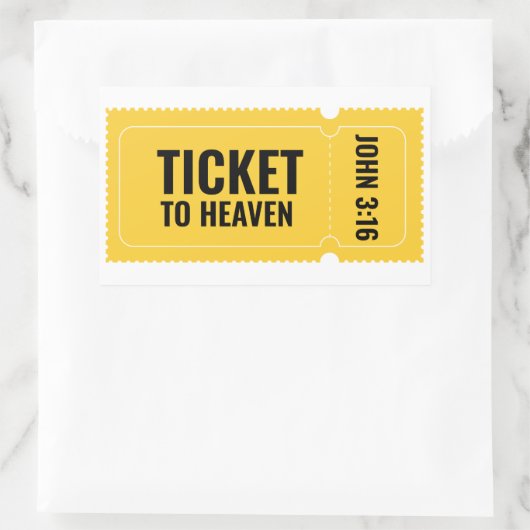 Ticket to heaven rechthoekige sticker (Tas)