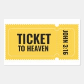 Ticket to heaven rechthoekige sticker (Voorkant)