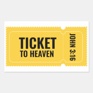 Ticket to heaven rechthoekige sticker